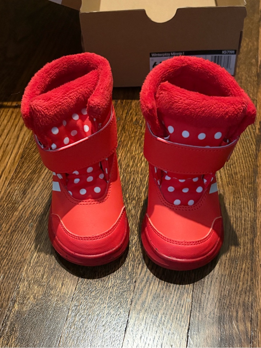 Adidas Minnie Mouse Toddler Red Polka Dot Winter Boots